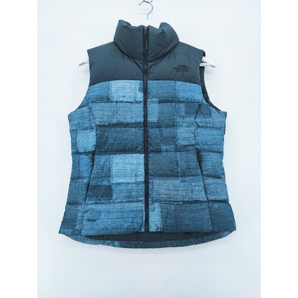 The North Face 700 Women's Blue Goose Down Full Zip Up Puffer Vest Size M - Picture 1 of 12